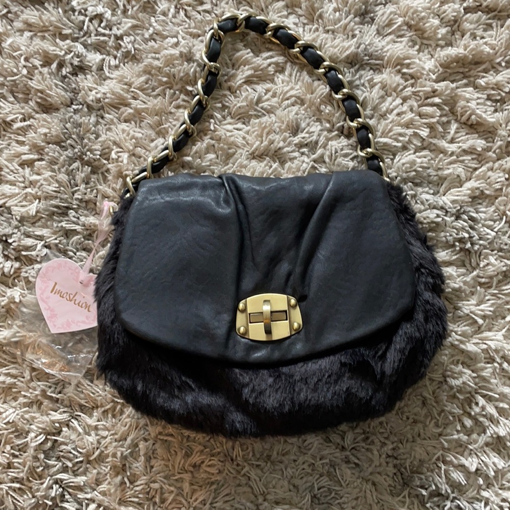 Faux fur hand bag